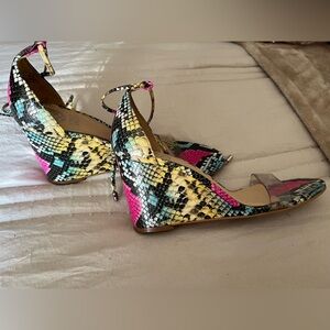 Vince Camuto Multicolor Snakeskin Wedges